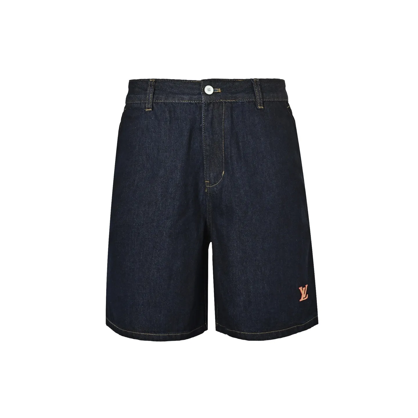 Louis Vuitton/Louis Vuitton leather logo denim shorts